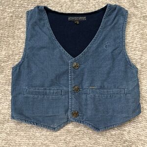 Gini & Jony Boys Blue Chambray Denim Vest Size 6 Button Front